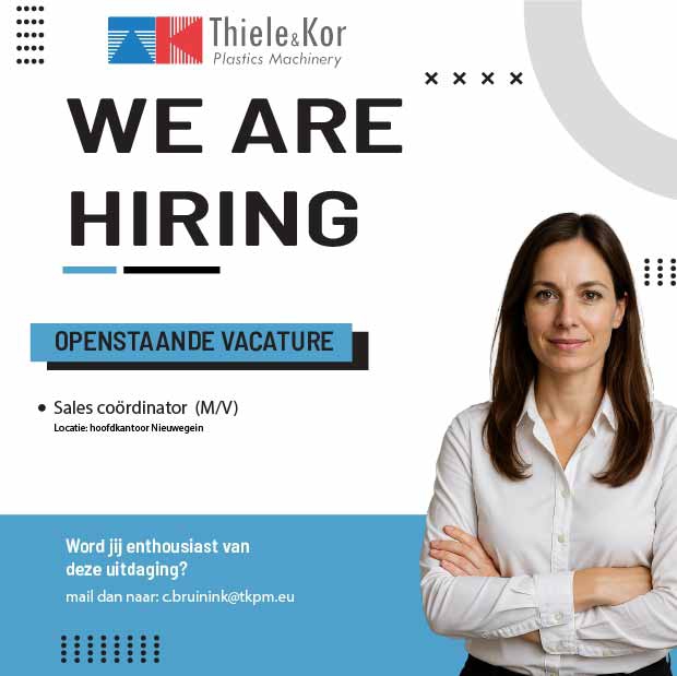 Vacature voor Sale coordinator bij Thiele & Kor plastics machinery